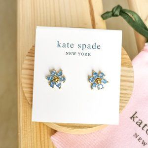 Kate Spade First Bloom Gold Stud Earrings Light Blue